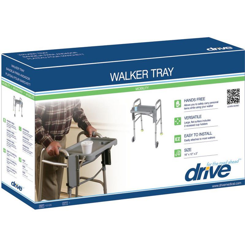 Drive Medical Walker Tray with Cup Holders, 3 of 4