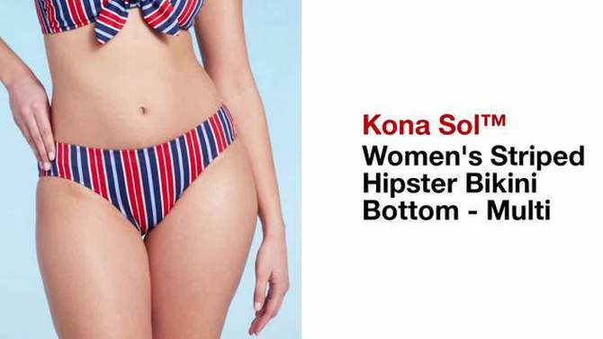 Women's Striped Hipster Bikini Bottom - Kona Sol™ Multi, 2 of 19, play video