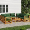 vidaXL Garden Lounge Set Green, Wood Solid Acacia wood, Polyester Medium - 2 of 4