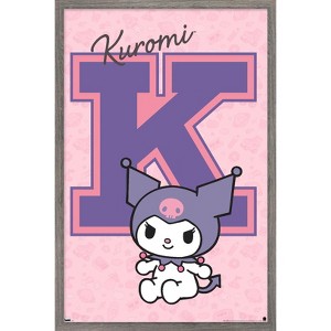 Trends International Hello Kitty and Friends: 24 College Letter - Kuromi Framed Wall Poster Prints - 1 of 4