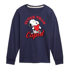 Boys' - Peanuts - Valentine's Cuter Than Cupid Long Sleeve Graphic T-Shirt - 1 of 4