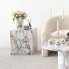 Small Coffee Tables,Bvlgari Marble Patterned End Table Cube Side Coffee Table,Square Side Table Beside Sofa Couch For Living Room,Bedroom-Cuddlewood - 3 of 4