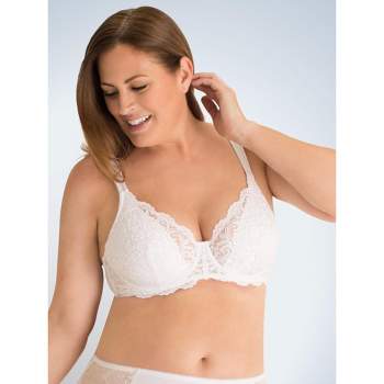 Leading Lady The Ava - Scalloped Lace Underwire Full Figure Bra In White,  Size: 48dd : Target