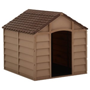 vidaXL Dog House Brown 100% PP (polypropylene) UV-resistant materials - 1 of 4
