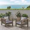 Christopher Knight Home Oana Outdoor Acacia Wood Club Chair with Cushion - 2 of 4