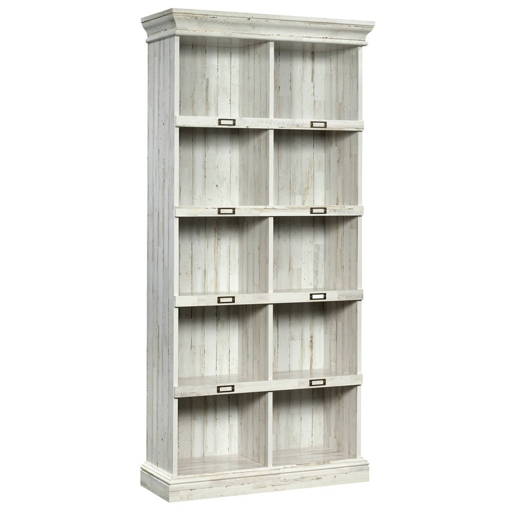 Photos - Wall Shelf Sauder 75" Barrister Lane Tall Bookcase White Plank - : Mid-Century Modern 