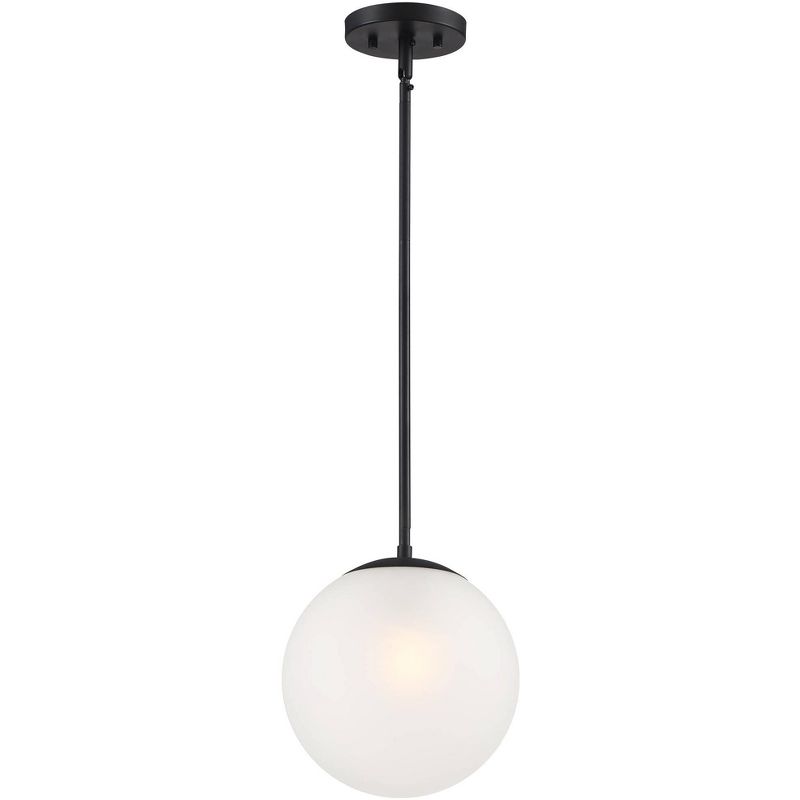 360 Lighting Ciana Black Mini Pendant 10" Wide Modern Orb Frosted Globe Glass Shade for Dining Room House Foyer Kitchen Island Entryway Bedroom Home, 5 of 8