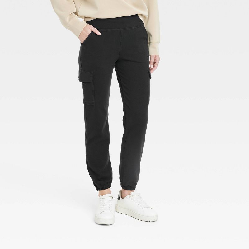 Women's Relaxed Fit Super Soft Cargo Joggers - A New Day™, 1 of 3
