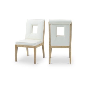 Meridian Furniture,Gwendolyn Vegan Leather Dining Side Chair, Set of 2 - 1 of 4