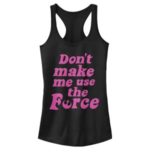 Juniors Womens Star Wars Don't Make Me Use the Force Racerback Tank Top - 1 of 4