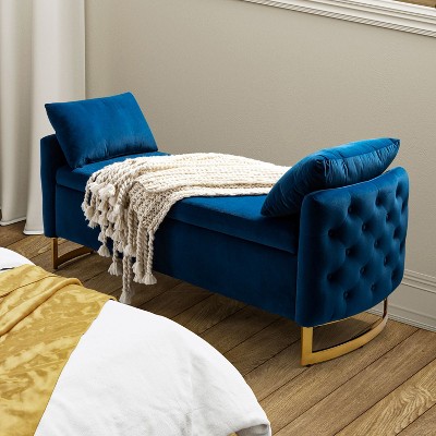 Christoph Modern Upholstered Flip Top Storage Bench with Two Pillows for Foot of Bed|ARTFUL LIVING DESIGN