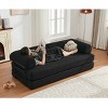 DIY Modular Convertible Sleeper Sofa Bed, 4-in-1 Foldable Sofa with Moveable Arms, Soft Foam Support Sofa with Corduroy Cushion-Coolbibila - 2 of 4