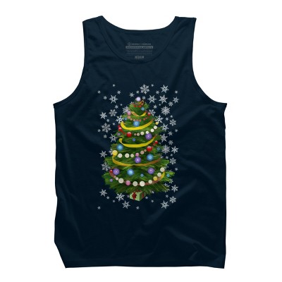 Men's Design By Humans Christmas Tree and Snowflakes By IvaW Tank Top