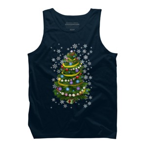 Men's Design By Humans Christmas Tree and Snowflakes By IvaW Tank Top - 1 of 3