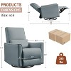 Swivel Rocking Recliner Chair - PU Leather Nursery Glider with Deep Seat & High Backrest for Living Room, Bedroom, Theater - 2 of 4