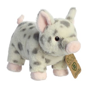 Aurora Medium Spotted Pig Eco Nation Eco-Friendly Stuffed Animal White 10" - 1 of 4