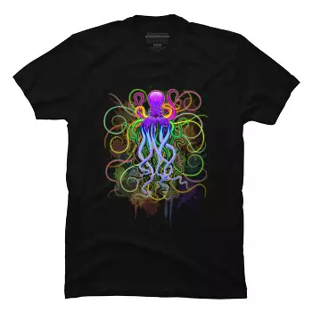 Mansion Om indstilling uddrag Men's Design By Humans Octopus Psychedelic Luminescence By Bluedarkart T- shirt - Black - Medium : Target
