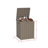 Naysaye Deck Boxes, 28 Gal Outdoor Storage Deck Box, Small Patio Storage Bin for Garden Tools, Brown, 18.11"*16.93"*23.03" - 3 of 4
