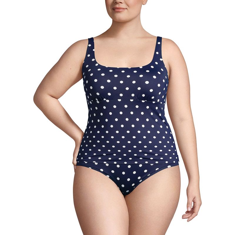 Lands' End Women's Plus Size DD-Cup Chlorine Resistant Square Neck Underwire Tankini Top Swimsuit Adjustable, 1 of 5