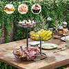 Simple Trending 3-Tier Fruit Basket Bowl Vegetable Organizer, Removable Snack Storage, Metal Wire Basket for Bread Produce, Black - 2 of 4