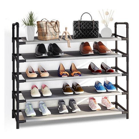 Songmics 8-tier Shoe Rack Shoe Organizer Metal Shoe Storage Gray : Target