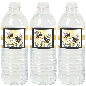 Big Dot of Happiness Little Bumblebee - Bee Baby Shower or Birthday Party Water Bottle Sticker Labels - Set of 20 - 1 of 4