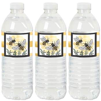 Big Dot of Happiness Little Bumblebee - Bee Baby Shower or Birthday Party Water Bottle Sticker Labels - Set of 20