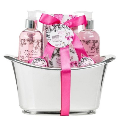Freida & Joe Bath & Body Collection in Silver Tub Basket Gift Set 