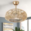 KAISITE 20inches Gold Rattan Ceiling Fan with Light Kit and Remote Control - 4 of 4