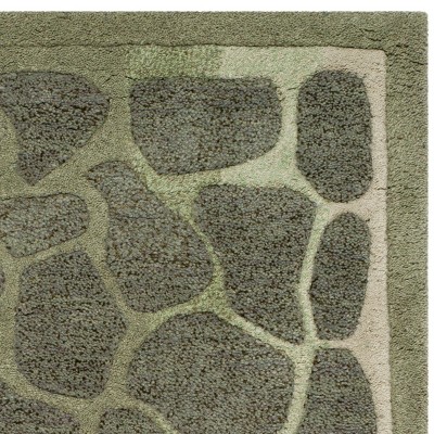 Handmade Red Wool and Viscose Tufted Rectangular Rug