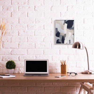 Neutral Abstract Canvas Print with Gray Frame, 17 x 21 inches