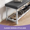 Entryway Shoe Bench with Cushioned Seat & Storage for 5-6 Pairs of Shoes Shoe Rack with Roman Style Legs Gray - 3 of 4