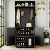 NicBex Multifunctional Hall Tree with Storage Cabinet 4 in 1 Coat Rack with Removable Bench, 6 Wheels, 7 Hooks for Hallway, Living Room - 2 of 4