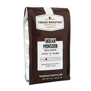 Fresh Roasted Coffee, Indian Malabar, Light Roast Whole Bean Coffee - 1 of 4