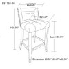 DSVIMOY Counter and Bar Stool Set of 2 Suede Velvet with Nailhead Design for Living Room Use, Blue, 29.13"*24.8"*15.16" - 3 of 4