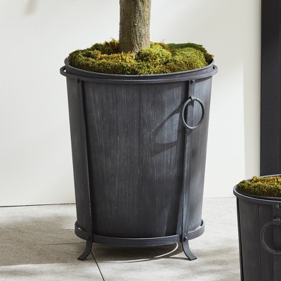 Large Aged Zinc Iron Outdoor Planter