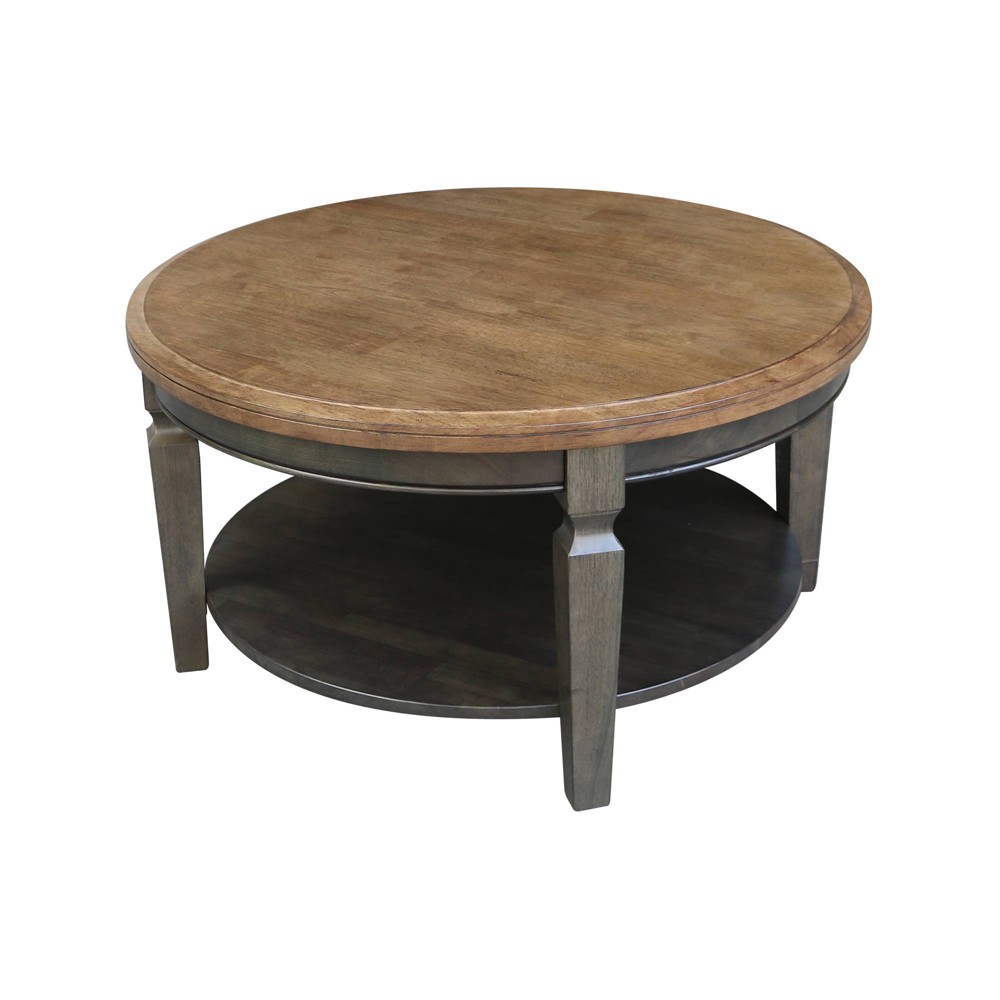 Photos - Coffee Table Vista Round  Hickory Brown - International Concepts: Solid Woo