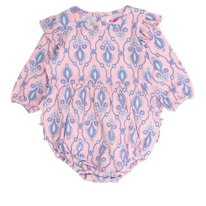 RuffleButts Baby Toddler Girls Long Sleeve Flutter Bubble Romper - 1 of 2
