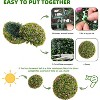 Acekool  Artificial Topiary Balls with Flowers, Large Hanging Faux Greenery for Indoor Outdoor Home, Garden, Porch, Wedding & Party Decor - 3 of 4
