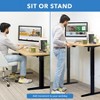 Mount-It! Electric Sit-Stand Desk with Tabletop - Black / Maple - 3 of 4