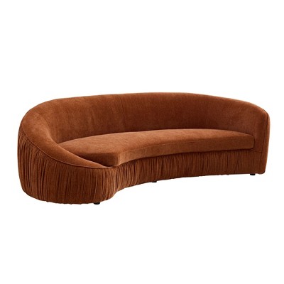 VYNXARIA Modern Design Curved Shaped Sofa Couch for Living Room,Upholstered Fabric 4-Seat Sofa No Need to Assembly Couch for Apartment