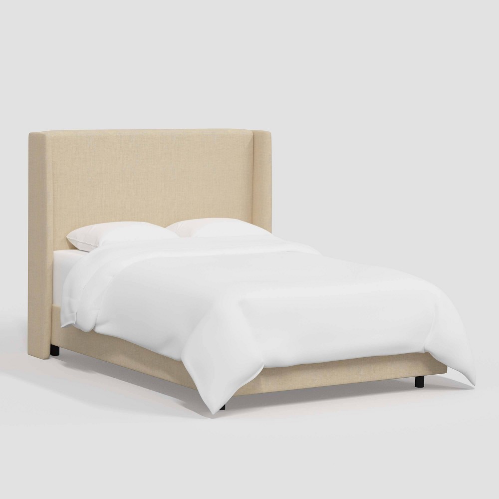 Photos - Wardrobe King Antwerp Wingback Bed in Linen Cream - Threshold™