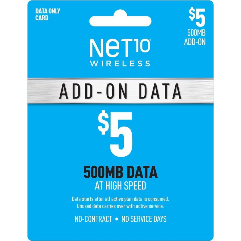 Net10 Wireless Add-On Data Prepaid Card (Email Delivery), 1 of 2