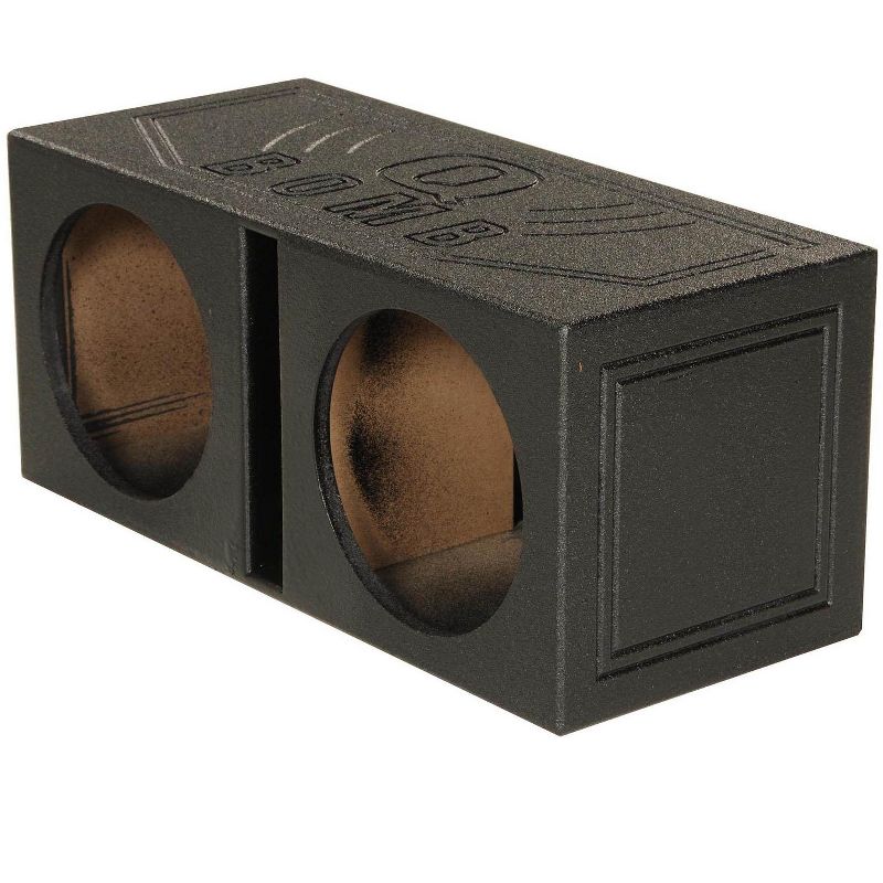 Q Power Dual 10 Inch Vented Port Subwoofer Sub Box w/ Bedliner Spray (2 Pack), 4 of 7