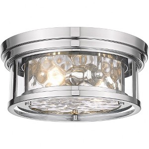 Clarion 12" Glass Flush Mount Light - Dimmable, 2 Bulbs, Damp Rated, Transitional Design - 1 of 4