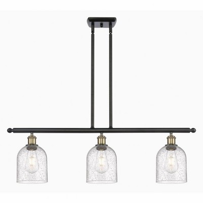 Bella - 3 Light Stem Hung Island In Industrial Style-10 Inches Tall and 36 Inches Wide