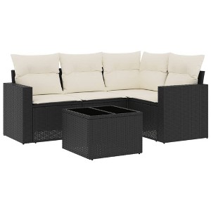 vidaXL Garden Sofa Set Black PE rattan Large Modular Garden Sofa Set - 1 of 4