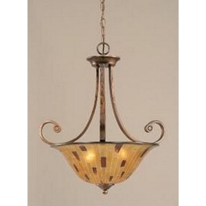 Toltec Lighting Curl 3 - Light Pendant in  Bronze with 16" Penshell Resin Shade - 1 of 1