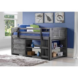 With Drawers Rustic Sand Donco Kids, Tree House Loft Twin Bed With Drawers In Rustic Grey