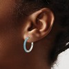 Chisel Stainless Steel Polished Preciosa Aqua Bohemica Crystal Hoop Earrings - 4 of 4